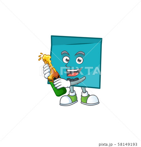 With beer rectangle sticker paper in cartoon character With beer rectangle sticker paper in cartoon character 58149193