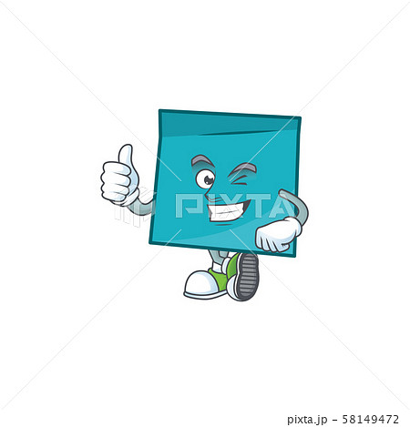 Thumbs up rectangle sticker paper character for company note 58149472
