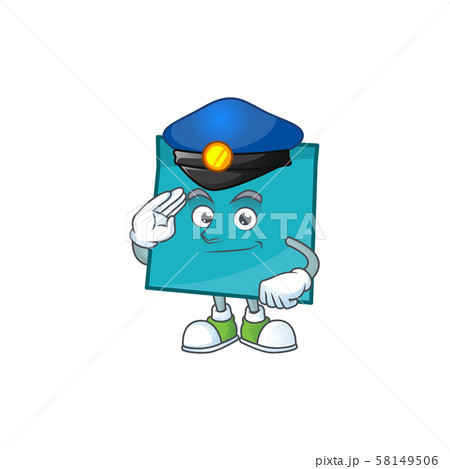 Police rectangle sticker paper cartoon for work. 58149506