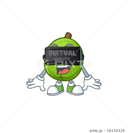 Virtual reality casimiroa fruit cartoon character with mascot 58150326
