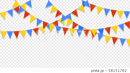 Carnival garland with flags. 58151702