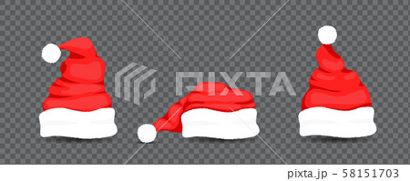 Santa Claus hats, vector illustration 58151703