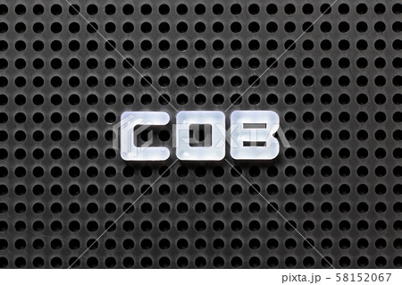 Black color pegboard with white letter in word COB Black color pegboard with white letter in word COB 58152067
