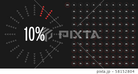 Set of circle percentage diagrams from 0 to 100 58152804