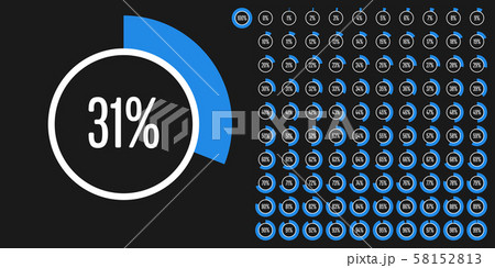 Set of circle percentage diagrams from 0 to 100 Set of circle percentage diagrams from 0 to 100 58152813