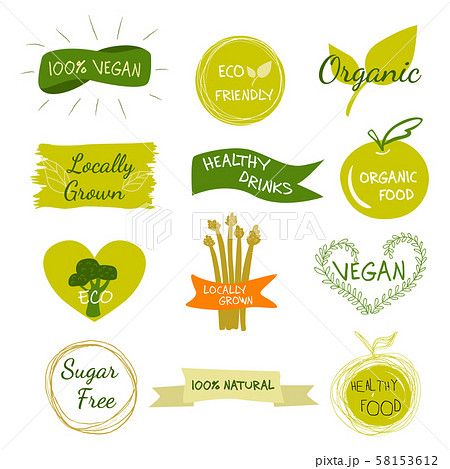 Vector eco, organic, bio logos or signs. Vector eco, organic, bio logos or signs. 58153612