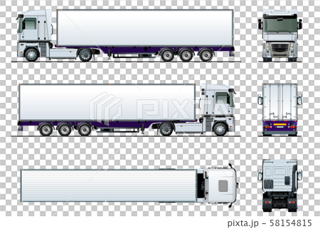 Vector cargo semi truck mockup isolated on white 58154815