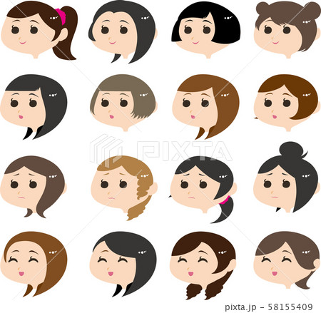 女性の表情素材 58155409