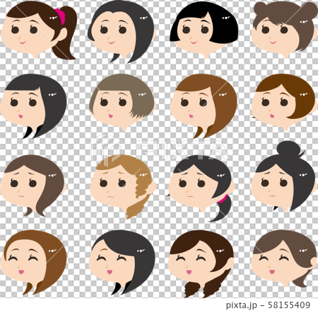女性の表情素材 58155409