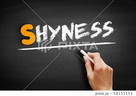 Shyness text on blackboard 58155553
