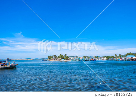 Landscape of small village in seashore Phu Quoc, Kien Giang, Vietnam.  58155725