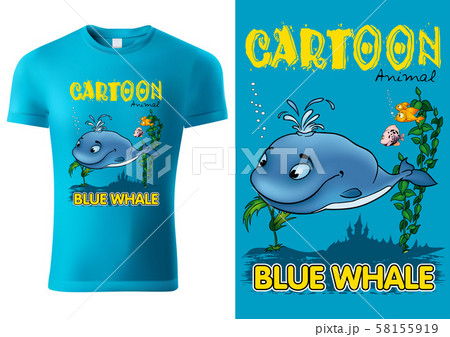 Child T-shirt Design with Cartoon Whale 58155919