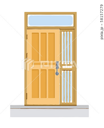 玄関ドア 戸建のイラスト素材 58157279 Pixta