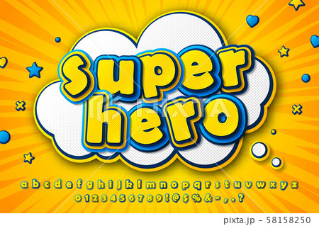 Comics font, kid cartoon alphabet of 3d letters 58158250
