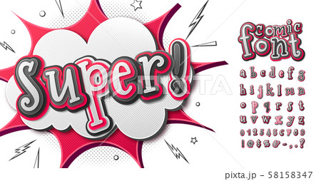 Comics font, kid cartoon alphabet of 3d letters 58158347