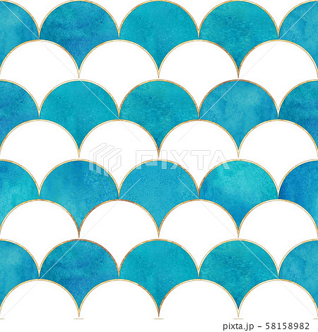 Mermaid fish scale wave japanese seamless pattern Mermaid fish scale wave japanese seamless pattern 58158982