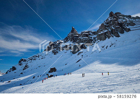 Ski resort in Dolomites, Italy 58159276