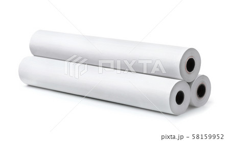 Three rolls of blank white paper 58159952
