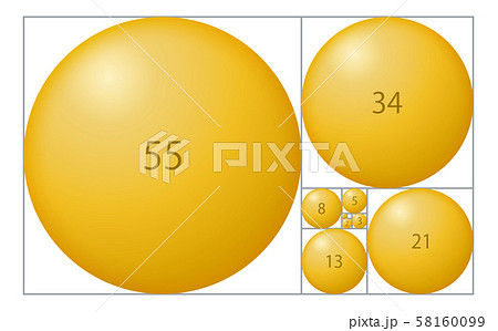 黄金比の金玉のイラスト素材