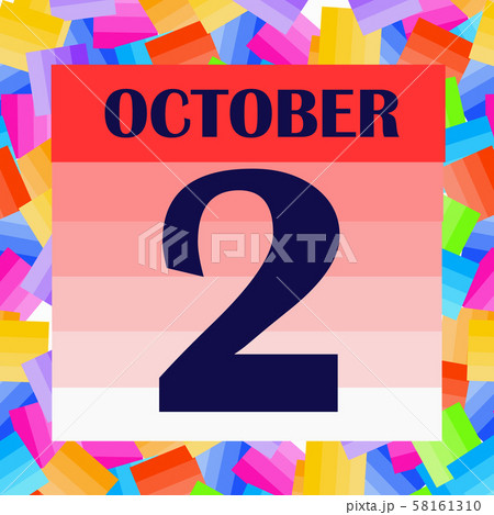 October 2 icon. For planning important day. Banner for holidays and special days. IIllustration October 2 icon. For planning important day. Banner for holidays and special days. IIllustration 58161310
