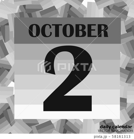 October 2, calendar day. Vector illustration. 58161313