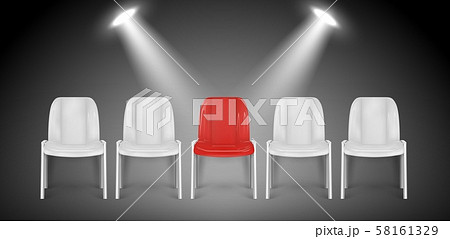 Vacant chairs. Hiring vector concept. Job recruiting. Job chair empty, vacant place vacancy 58161329
