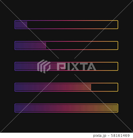 Loading progress bar vector isolated on black background 58161469