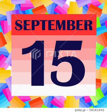 September 15 icon. For planning important day. Banner for holidays and special days. 58161942