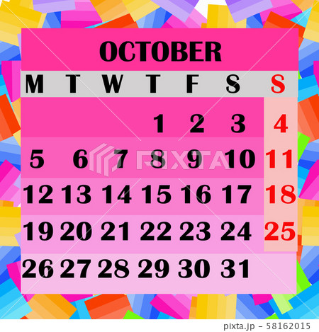 Calendar design month october 2020. 58162015