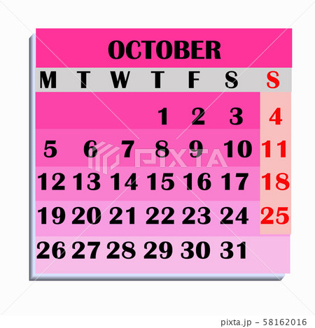 Calendar design month october 2020. 58162016