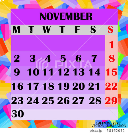 イラスト素材: Calendar design month novemb