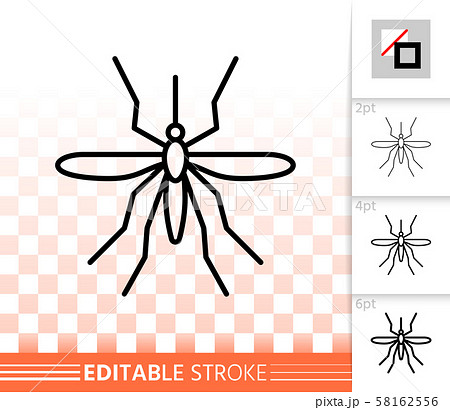 Mosquito simple black thin line vector icon 58162556