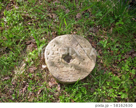 Millstone in woodland Millstone in woodland 58162630