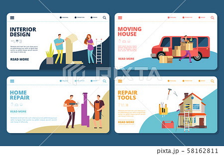 Renovation, repair, design, moving vector landing pages tempplate Renovation, repair, design, moving vector landing pages tempplate 58162811