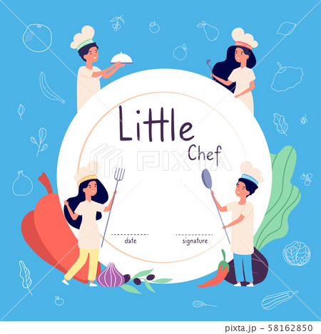 Kids cook background. Kids cooks background.... - Stock Illustration  [58162850] - PIXTA