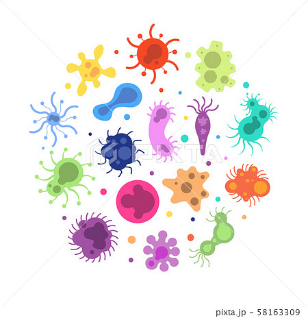 Bacteria Germ Pandemic Viruses Biological のイラスト素材