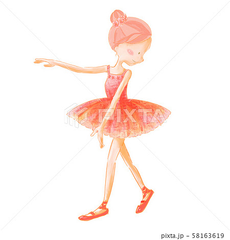 バレエ バレリーナ 衣装 ピンクのイラスト素材