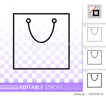 Shopping Bag simple black line package vector icon Shopping Bag simple black line package vector icon 58164074