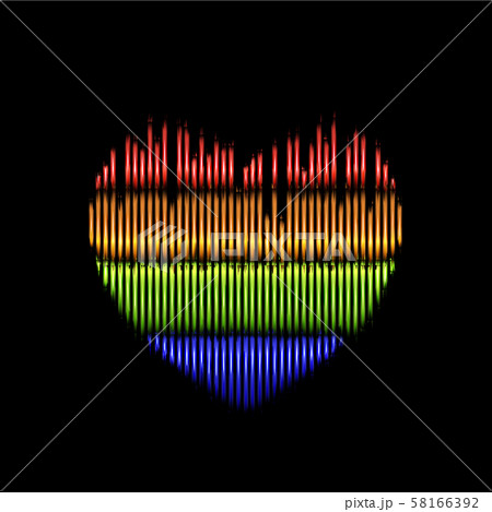Heart vector black icon, Love symbol. Eq 58166392