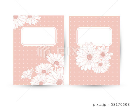 Daisies flowers on pink background greeting card templates. Daisies flowers on pink background greeting card templates. 58170508