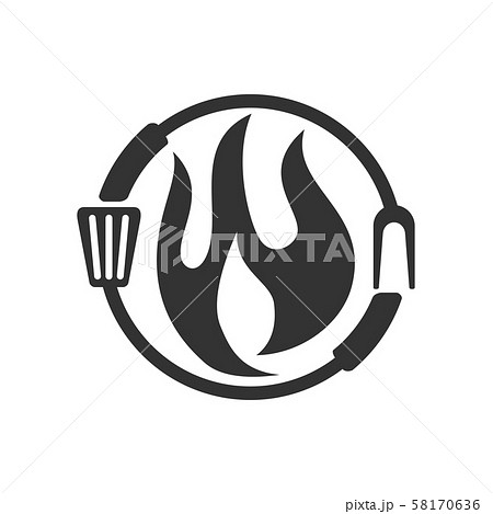 Barbecue Fire Fork Spatula logo template vector Barbecue Fire Fork Spatula logo template vector 58170636