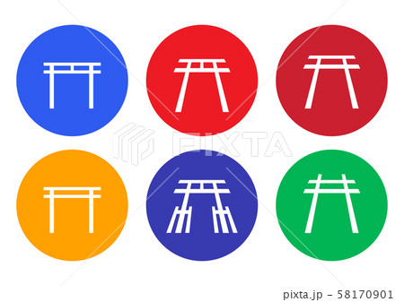 Set of Japanese Shrine icon and symbol, vector 58170901