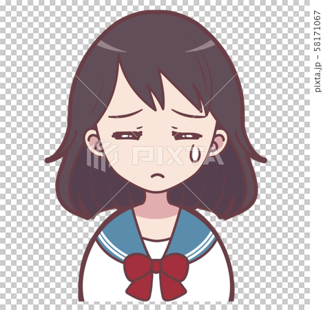 がっかりした女の子のイラスト素材