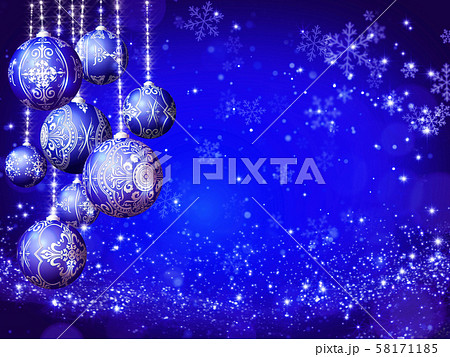 キラキラ クリスマス オーナメント イメージ 横 58171185