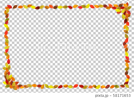 Autumn colored leaves frame (watercolor pencil) 58171653