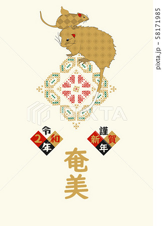 奄美　年賀状　2020　子　006 58171985