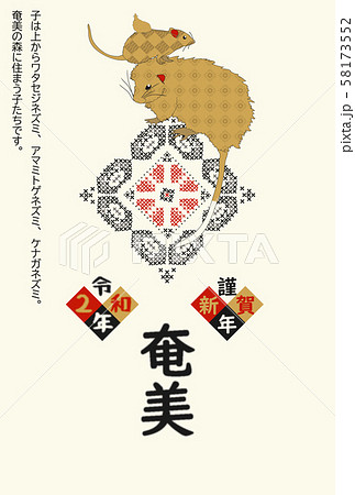 奄美　年賀状　子　2020　029 58173552