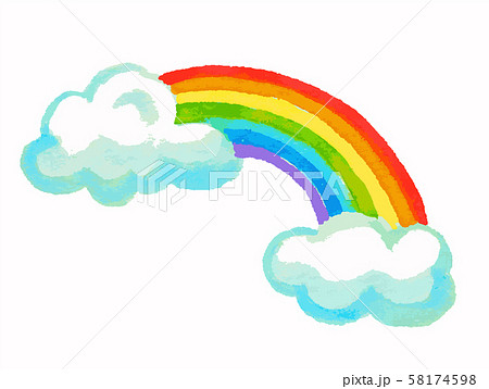 虹と雲のイラスト素材 58174598 Pixta