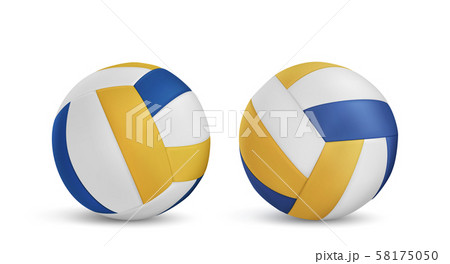 Volleyball balls set isolated on white background 58175050