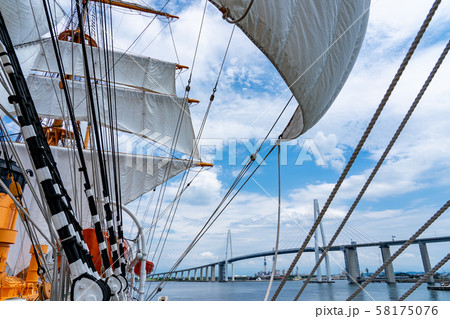 富山県　海王丸パーク　帆船の総帆展帆 58175076